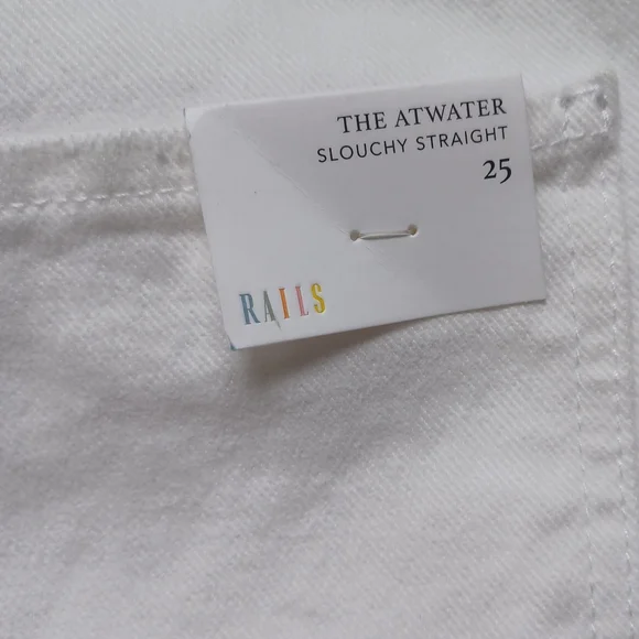 Rails Atwater Slouchy Straight Jeans White Blanche 25W NWT High Rise Boho - Picture 11 of 15